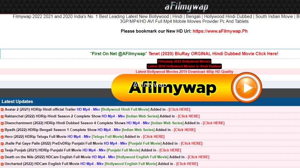 Afilmywap 2022 – Bollywood, Hollywood, Tamil, Telugu Movie HD Download aFilmywap.in