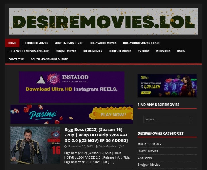 DesireMovies 2022 – Download Latest Bollywood, Hollywood, Hindi Movies desiremovies.com
