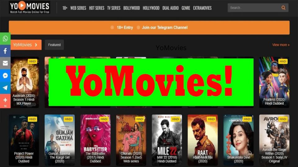 YoMovies 2022 – Download Free Latest Hindi, Bollywood, Hollywood Dubbed Movies TV Series