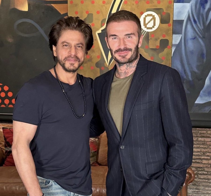 Shahrukh Khan Meets David Beckham in Mumbai