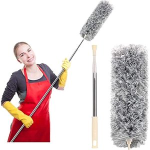 Microfiber Fan Cleaning Duster with 100 inches Expandable Pole Handle
