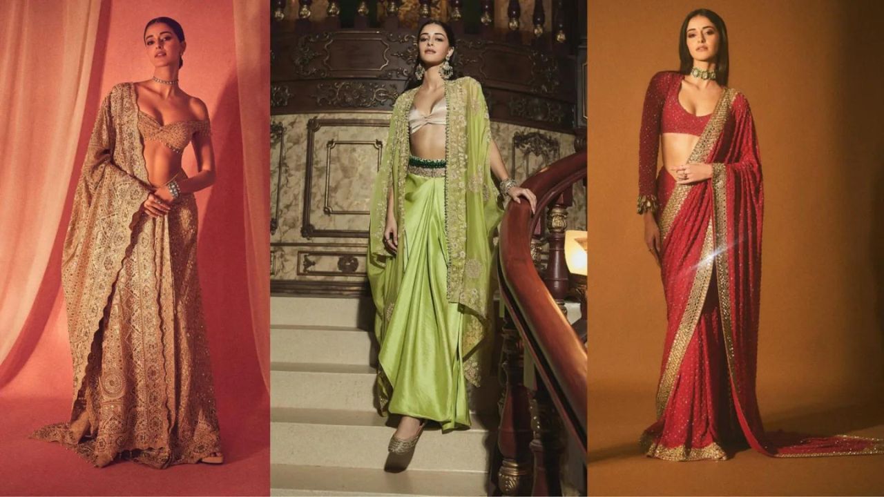 Ananya Panday's Fashion Odyssey: From Vibrant Outfits to Elegant Sarees